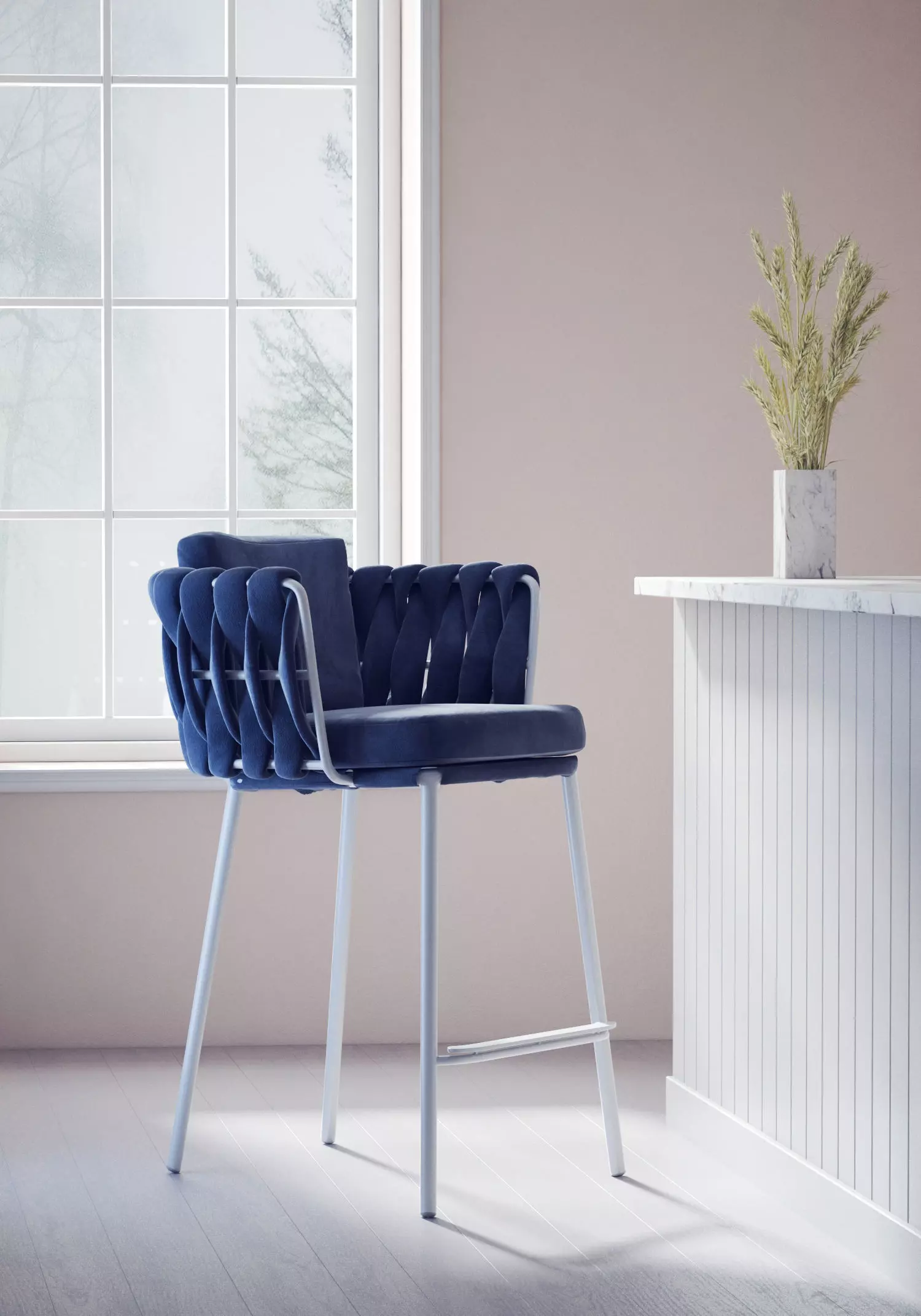 Counter stool Low-poly 3D model_0