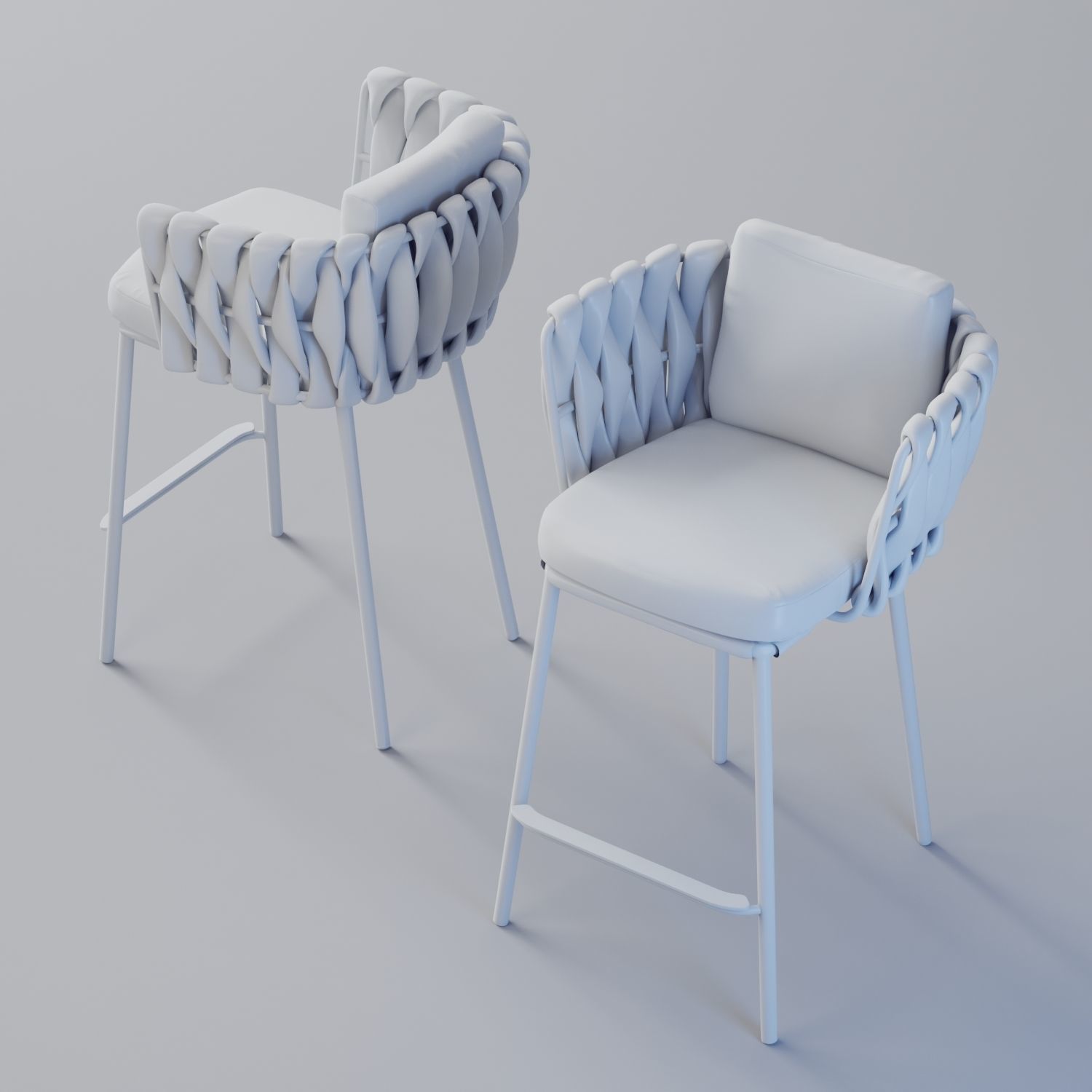 Counter stool Low-poly 3D model_8