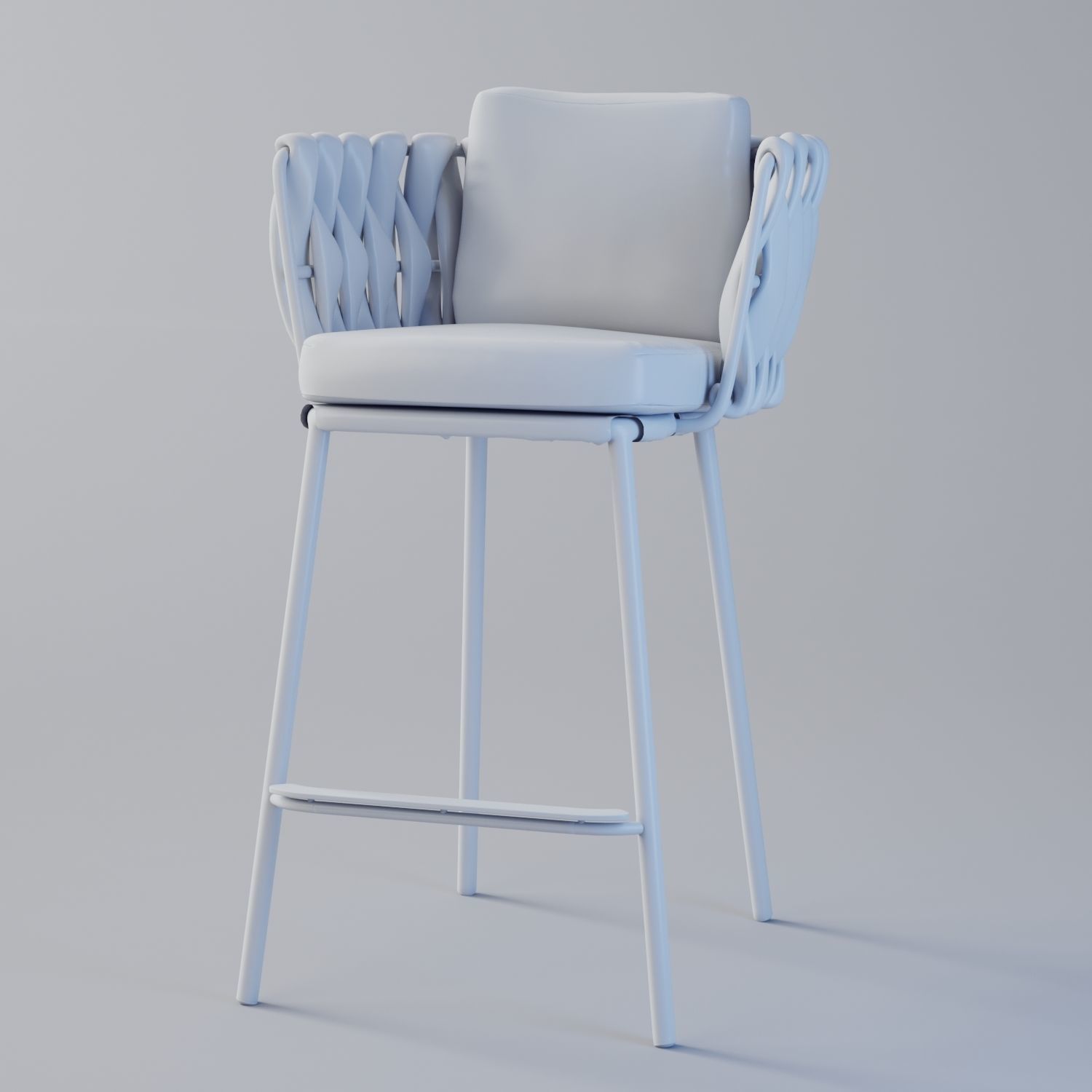 Counter stool Low-poly 3D model_2