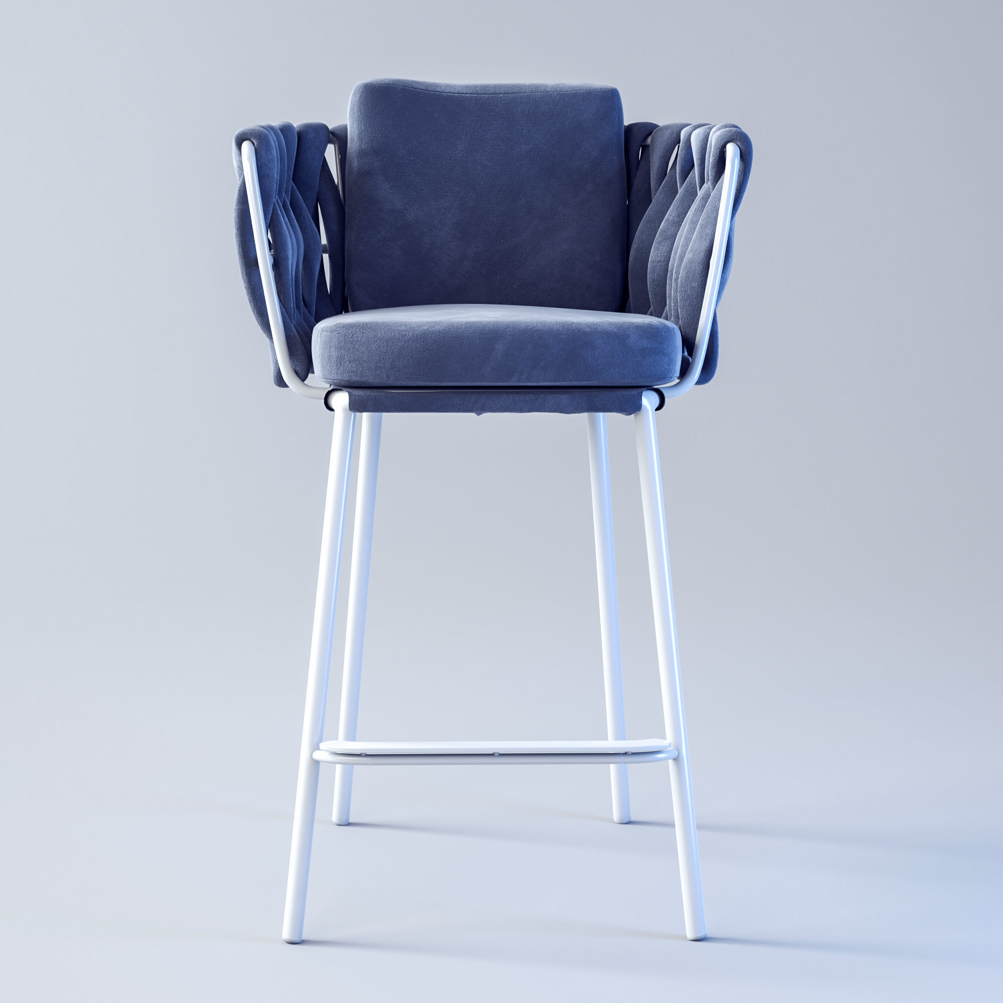 Counter stool Low-poly 3D model_7