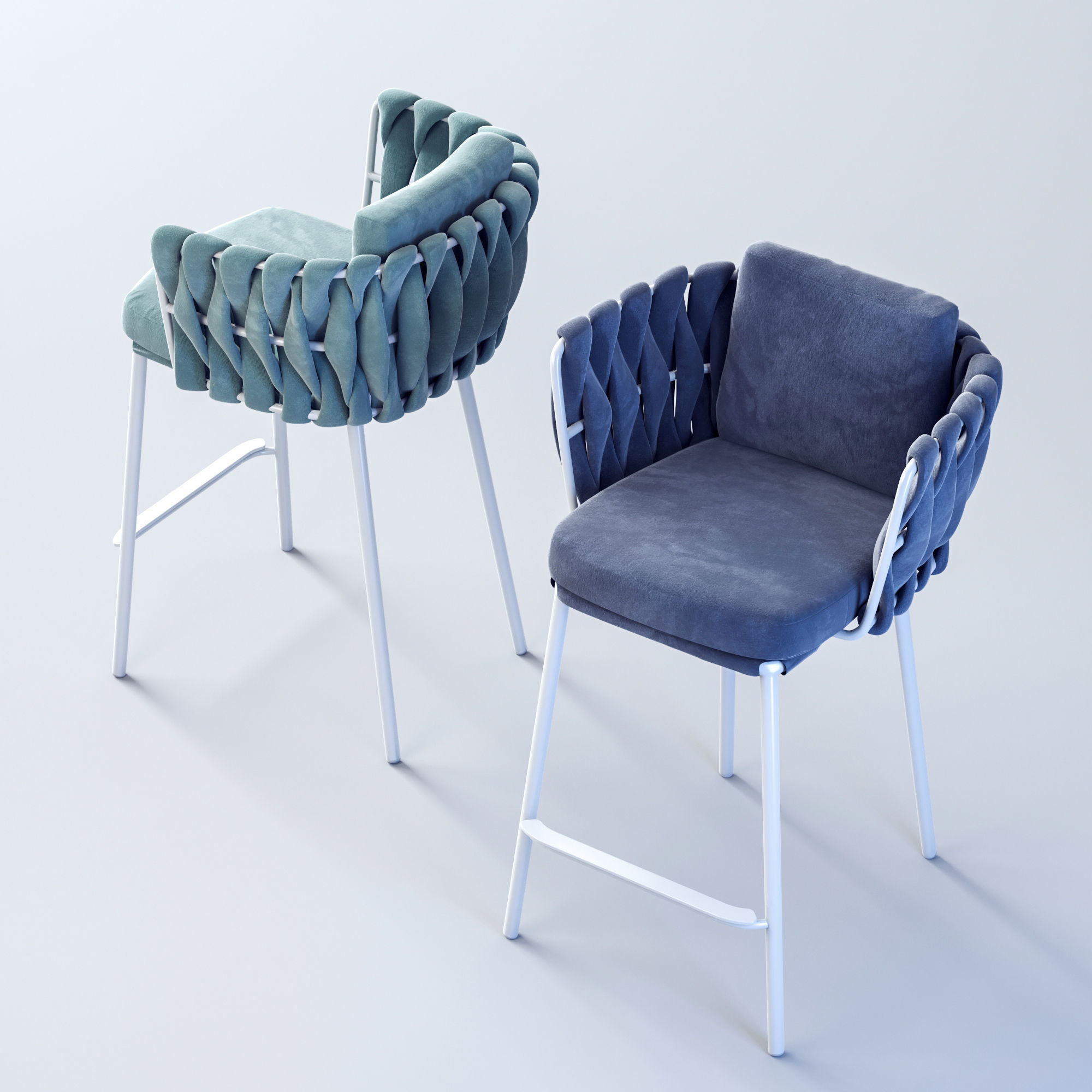 Counter stool Low-poly 3D model_10