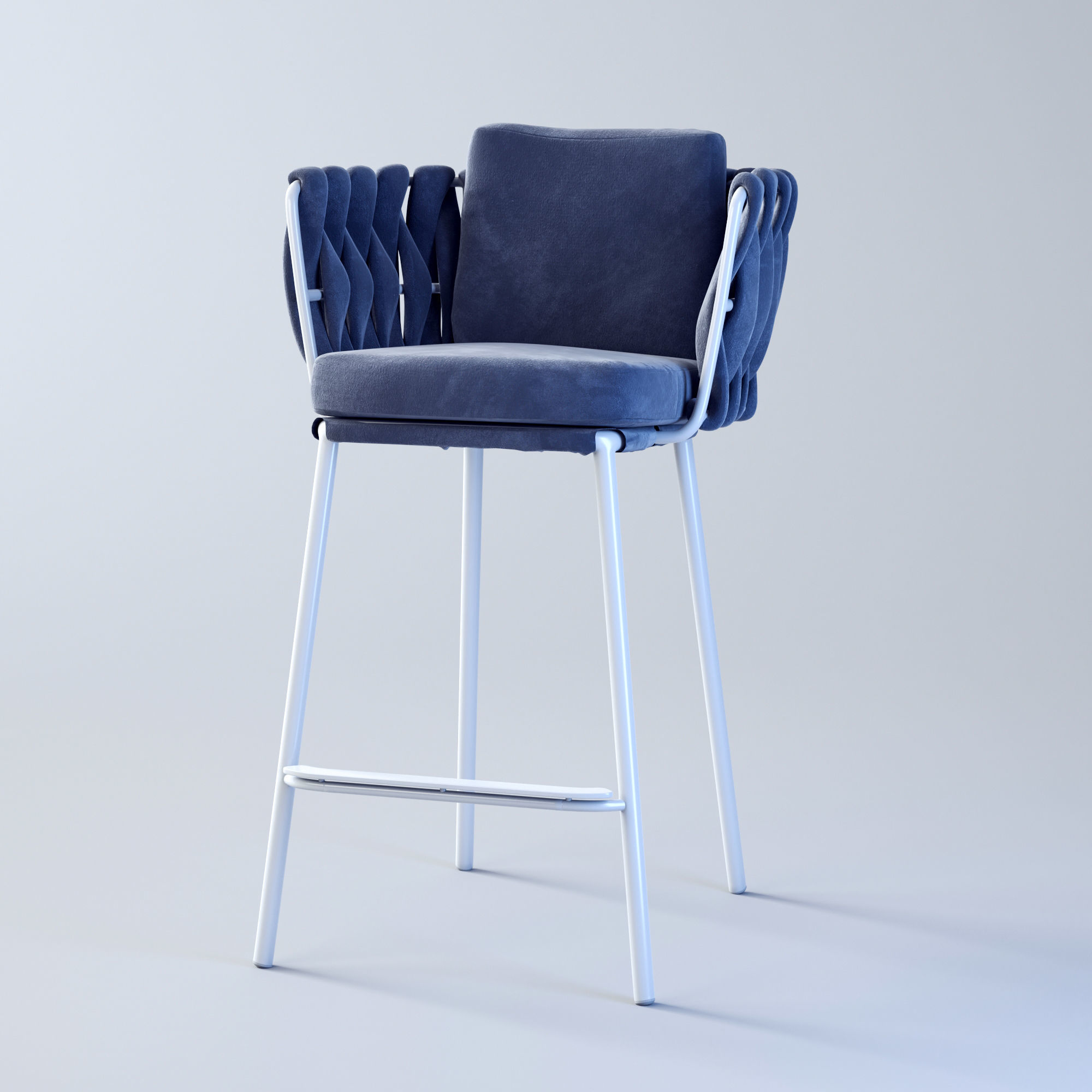 Counter stool Low-poly 3D model_4