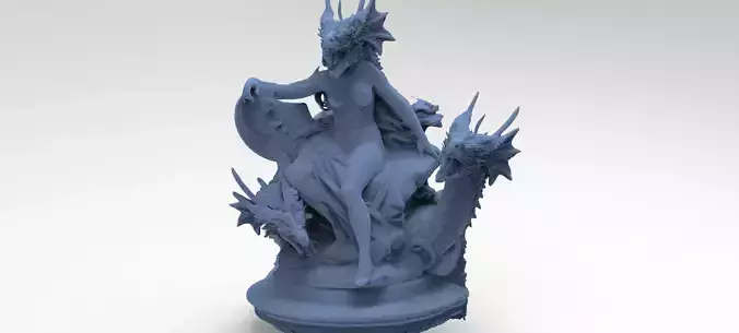 Dragon Queen on Throne 