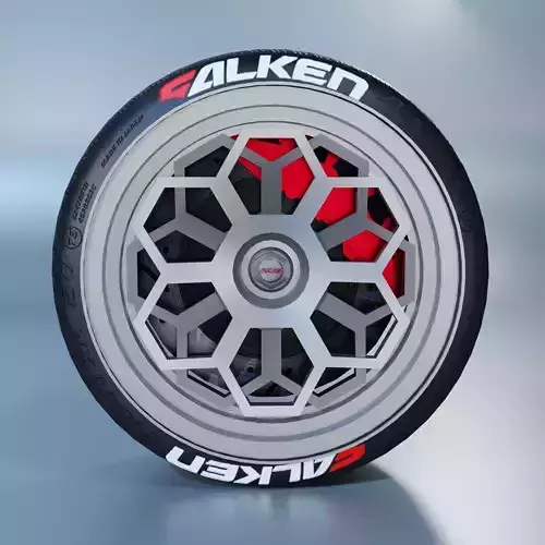 Rays Racing Wheel Low-poly 3D model