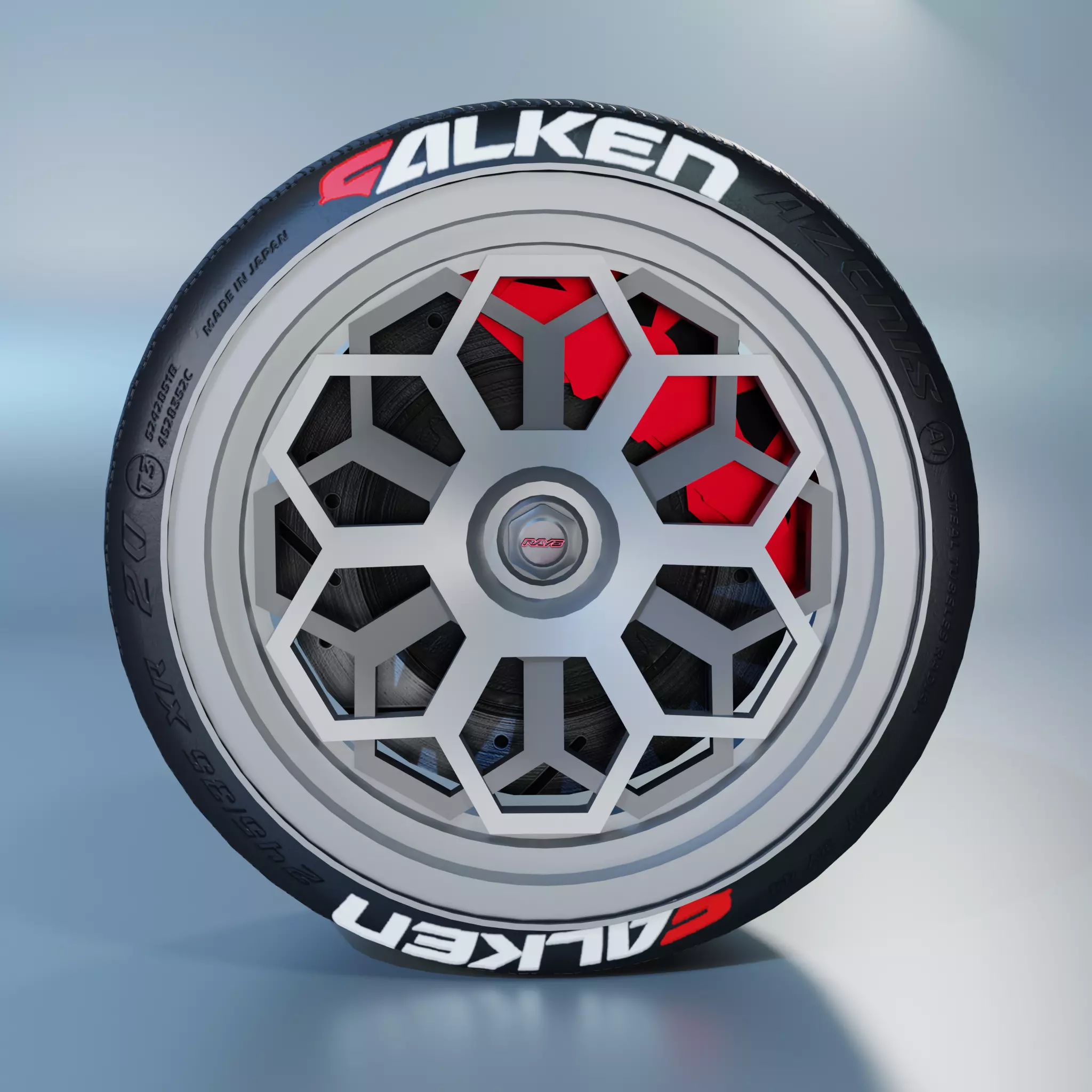 Rays Racing Wheel Low-poly 3D model_0