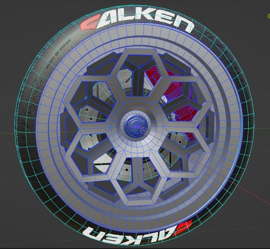 Rays Racing Wheel Low-poly 3D model_3