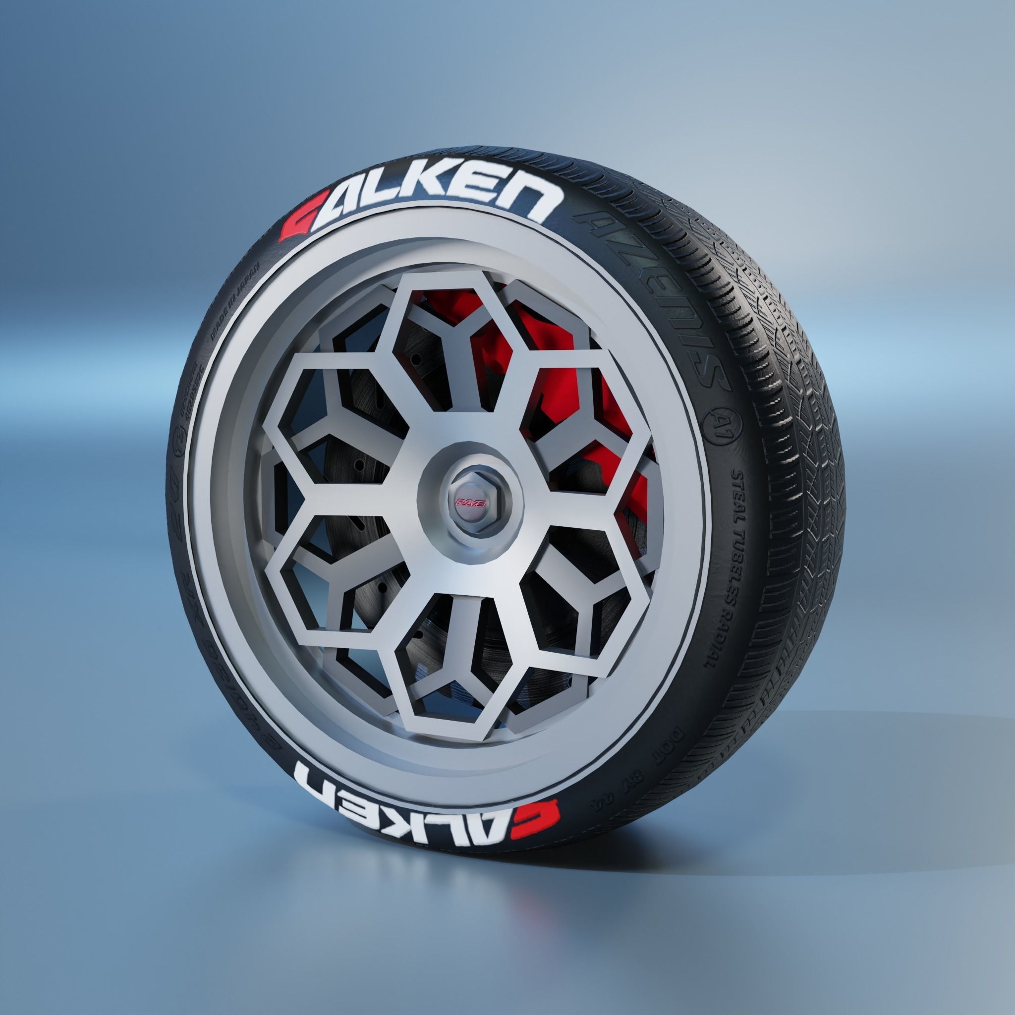 Rays Racing Wheel Low-poly 3D model_1