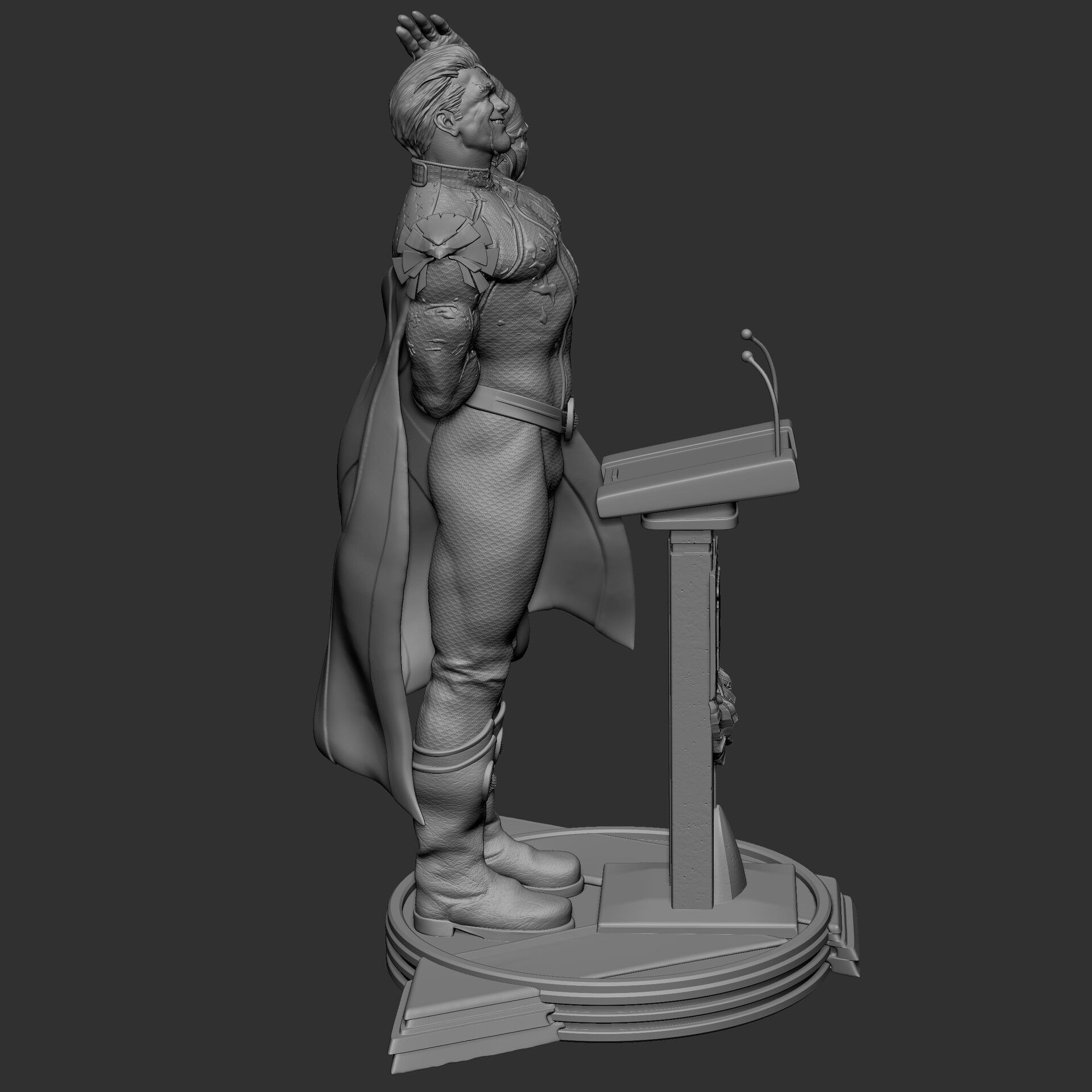 Homelander 3D Print comic book character on podium 3D print model_5