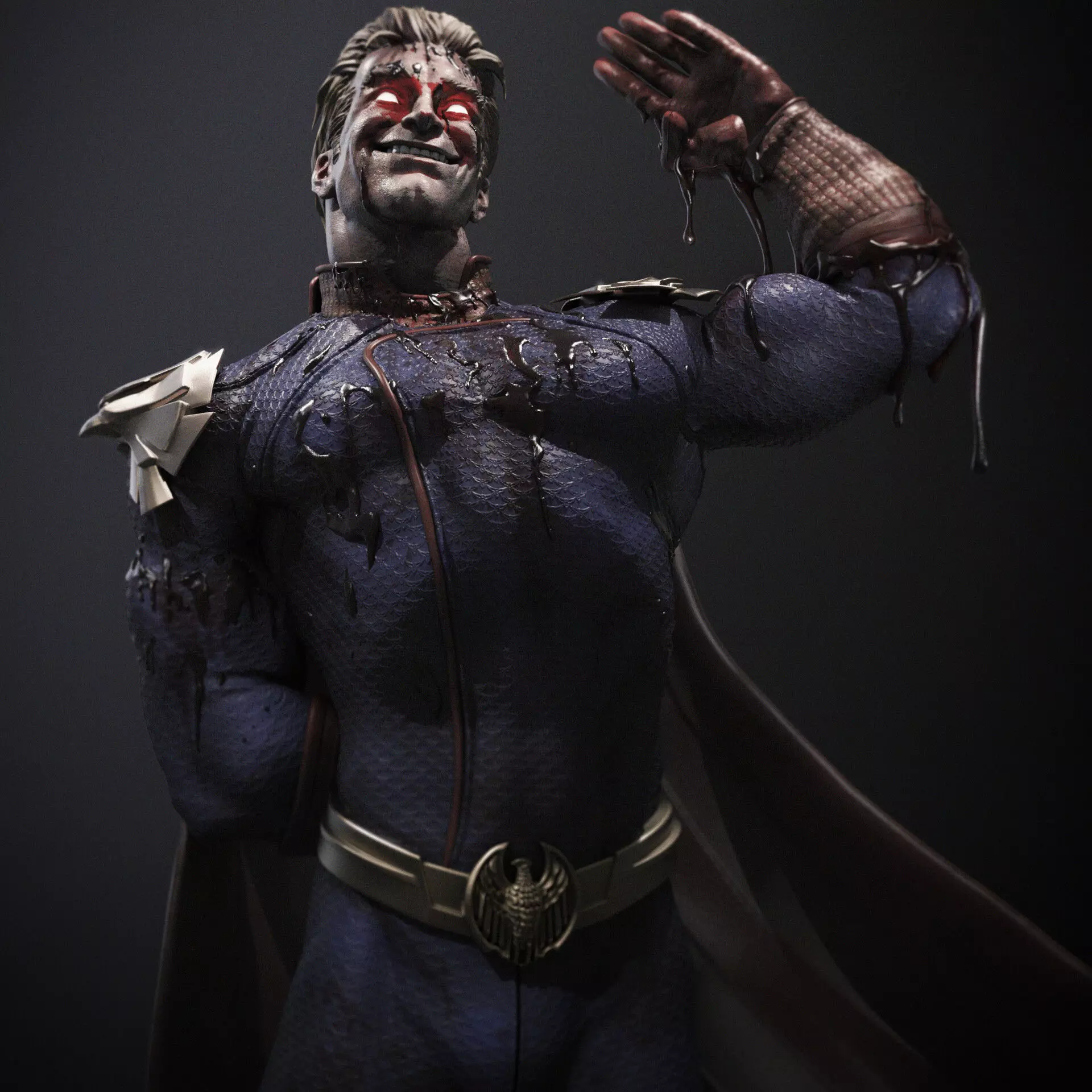 Homelander 3D Print comic book character on podium 3D print model_0