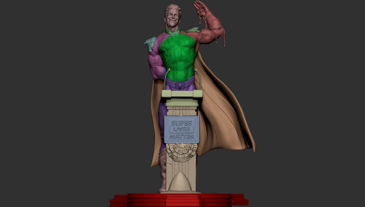 Homelander 3D Print comic book character on podium 3D print model_8