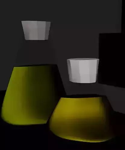 3D bottles beaker with liquid in it
