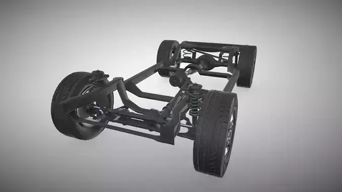 SUV suspension Low-poly 3D model