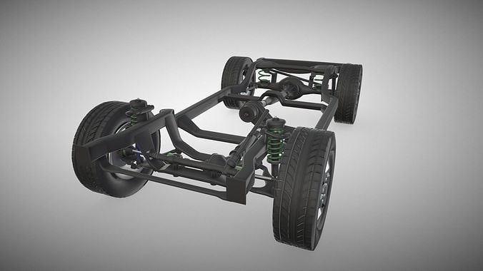 SUV suspension Low-poly 3D model