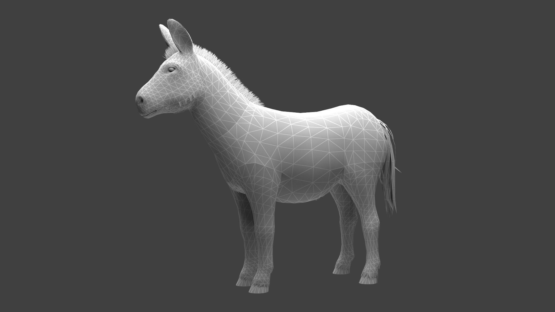 animated donkey Low-poly 3D model_8