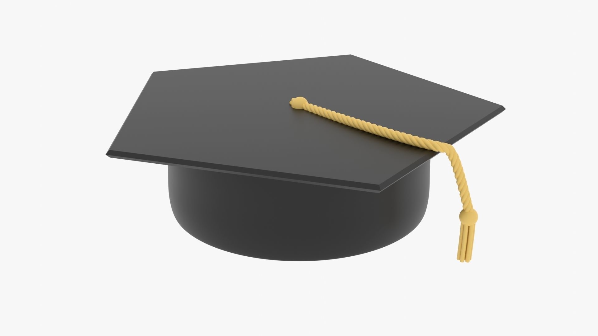Graduation Hat Low-poly 3D model_4