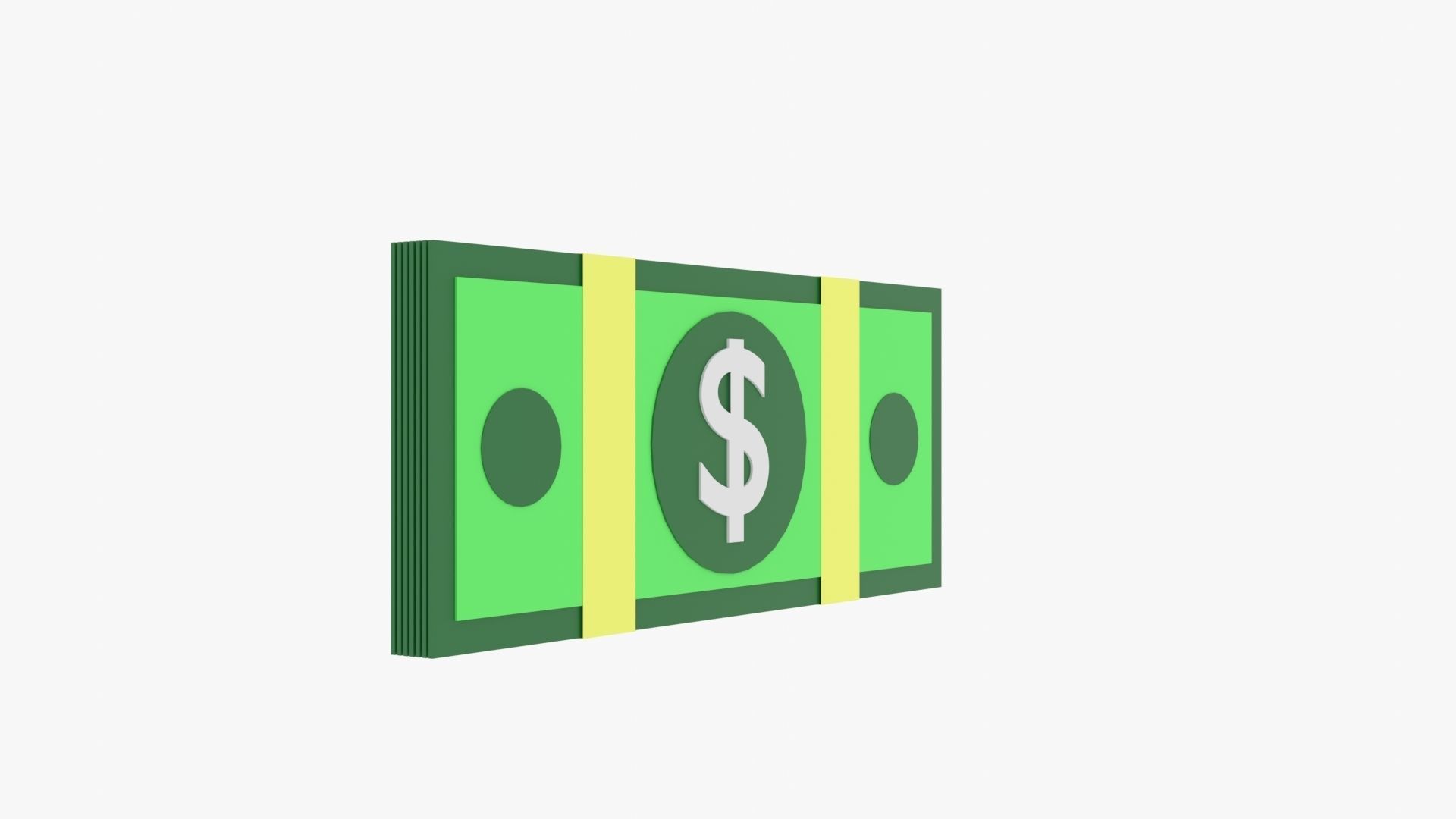 Bundle Money Low-poly 3D model_2