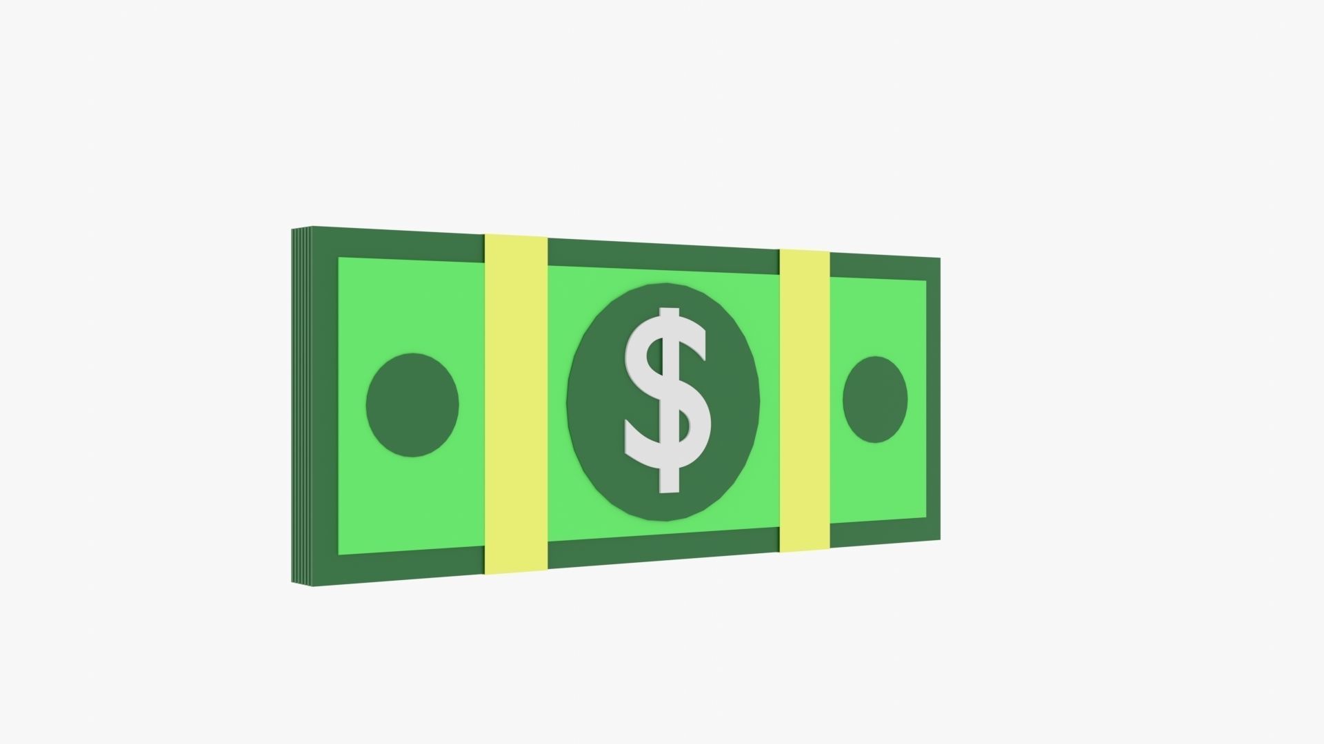 Bundle Money Low-poly 3D model_1