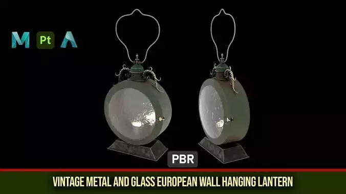 Vintage European Wall Hanging Wedding Candlestick Lantern 3D model