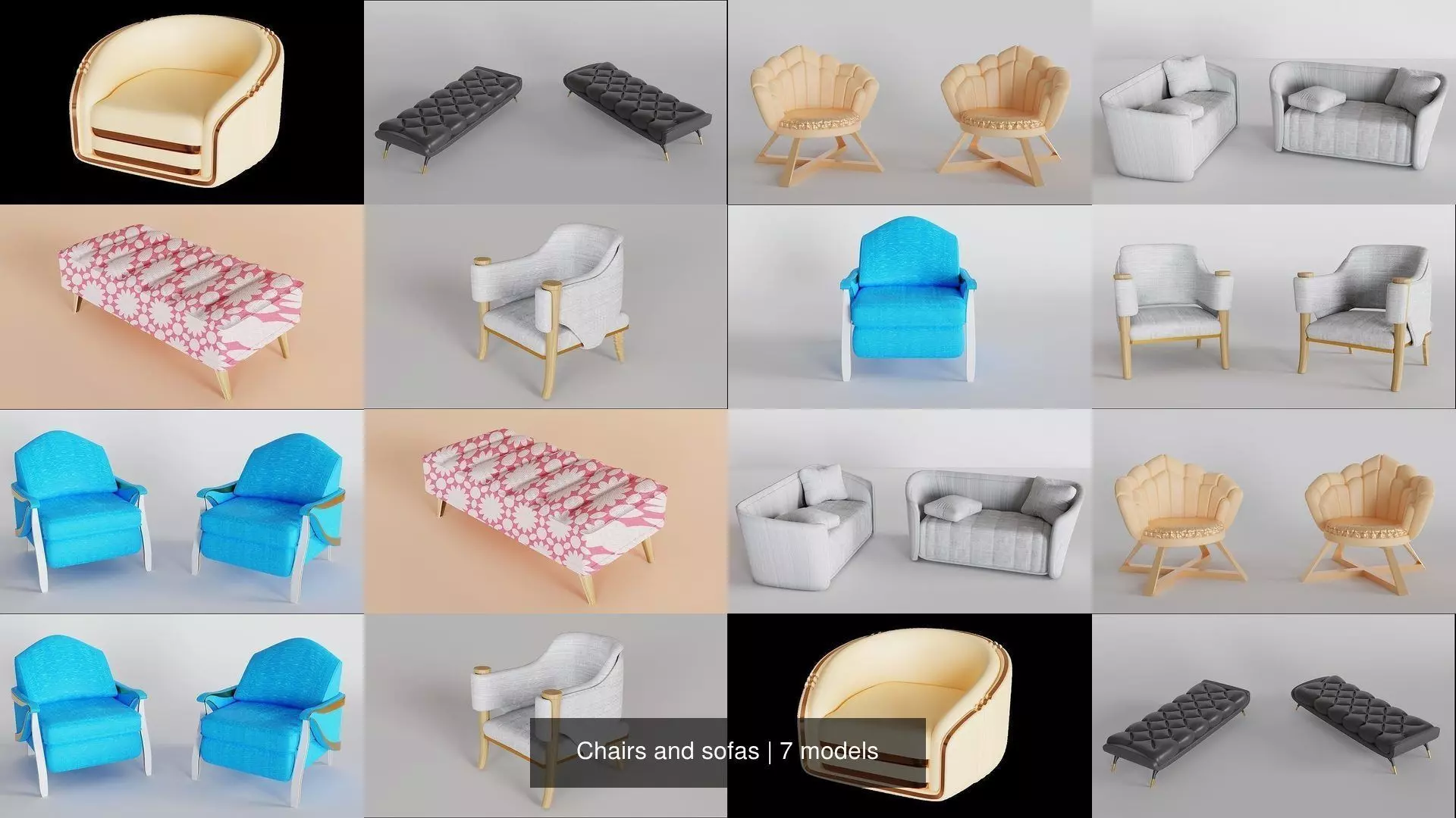 Chairs and sofas 3D Model Collection_0
