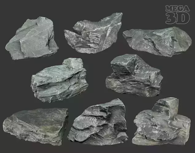 Gray Sharp Rock 220819 Photogrammetry - Ultra HD 16K Textures