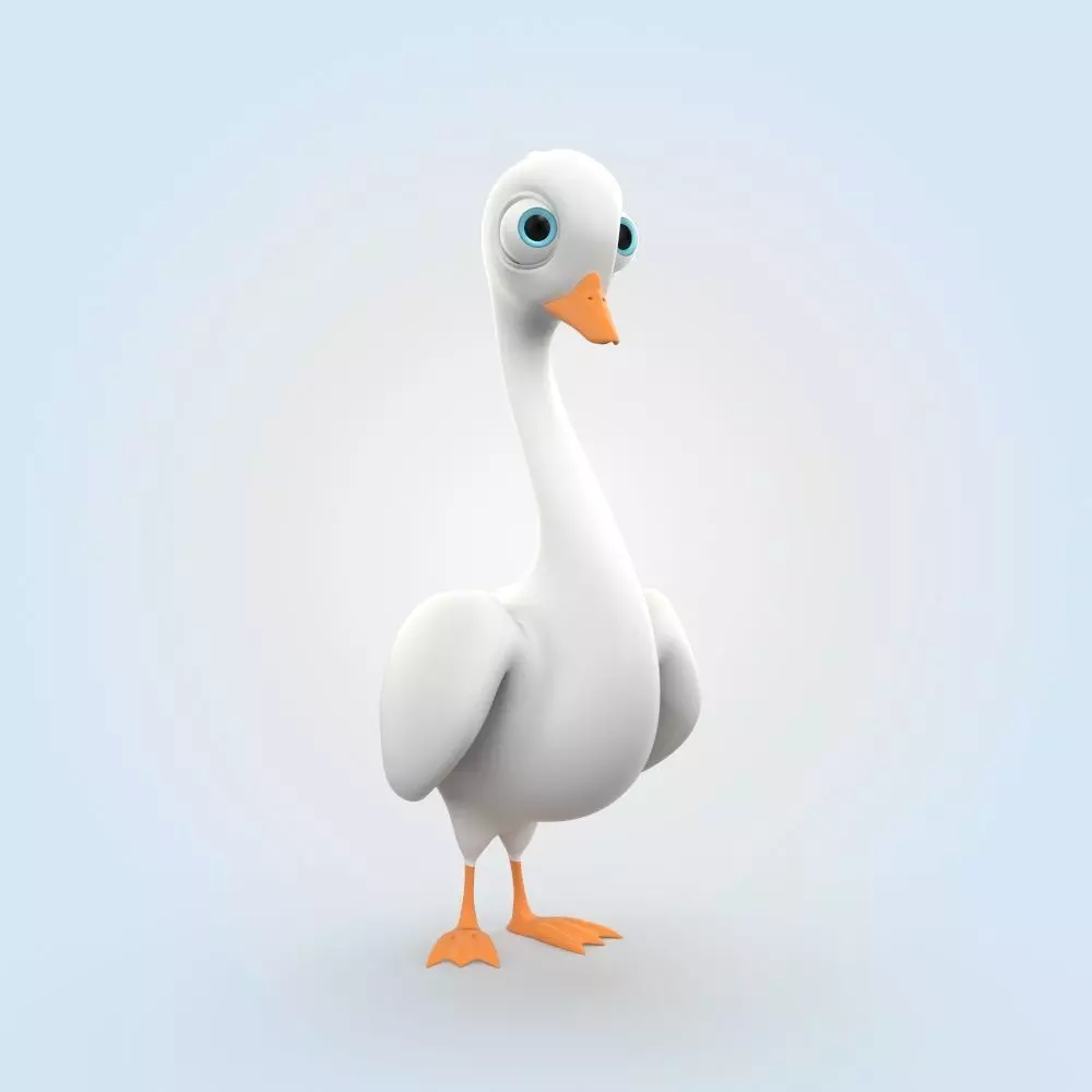 Cartoon Swan 3D model_0