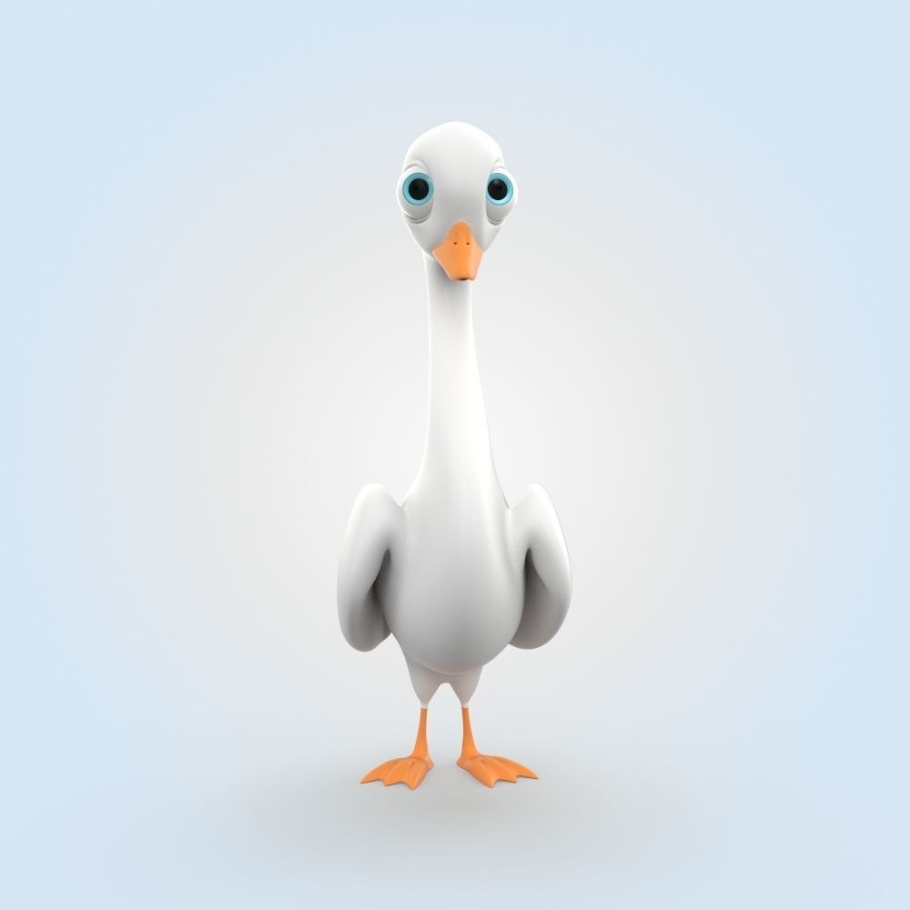 Cartoon Swan 3D model_4