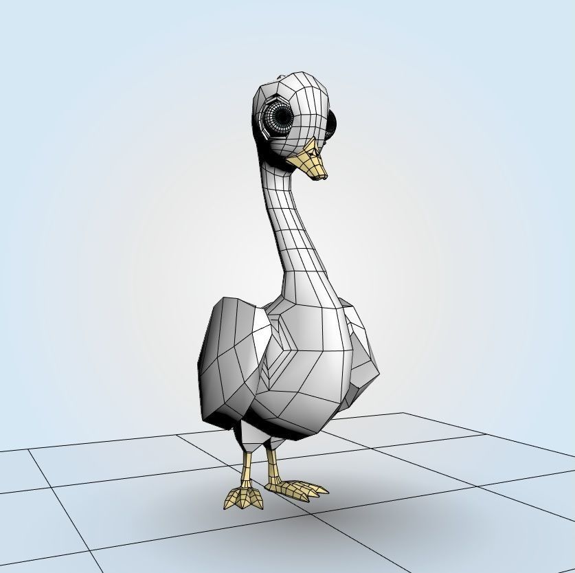 Cartoon Swan 3D model_6