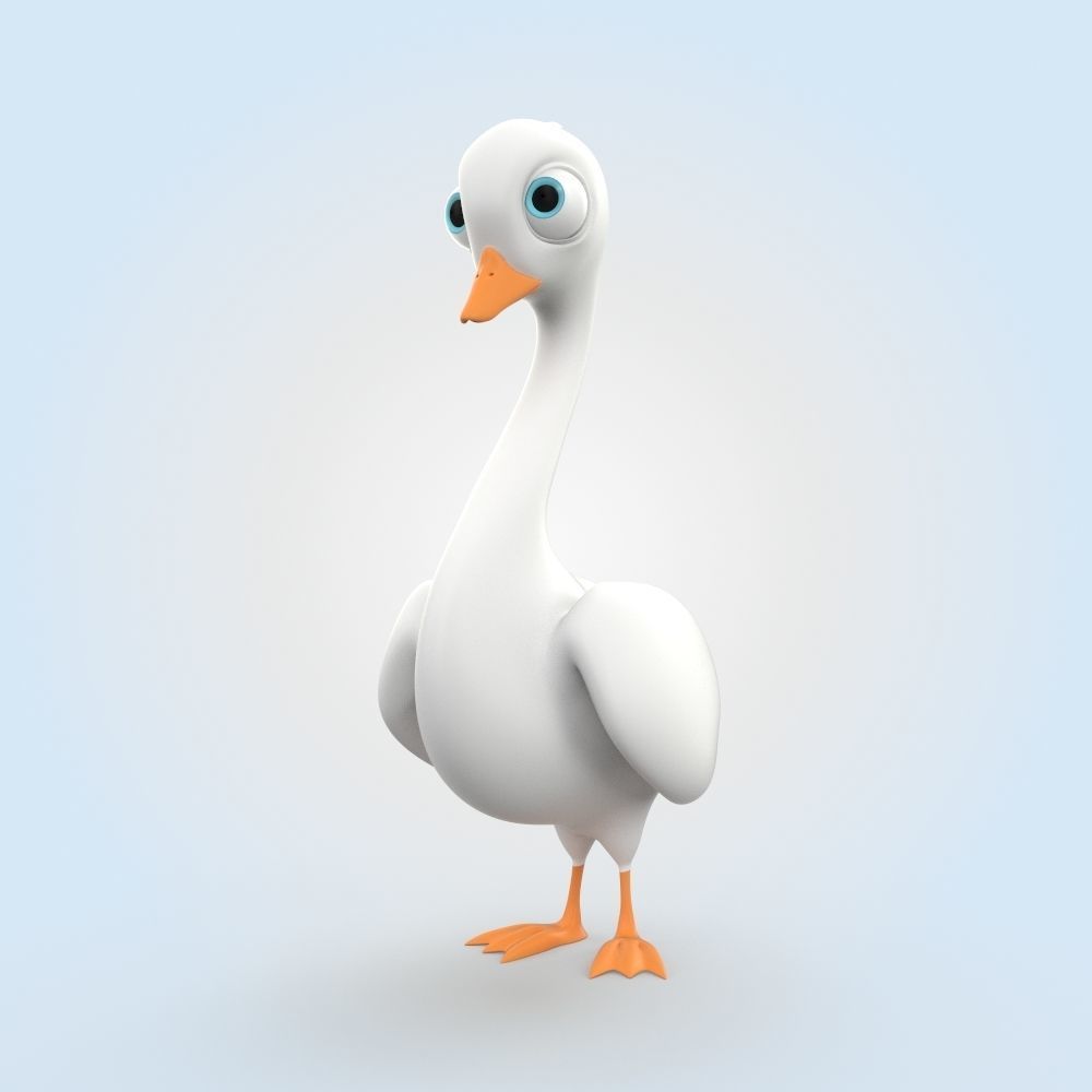 Cartoon Swan 3D model_3
