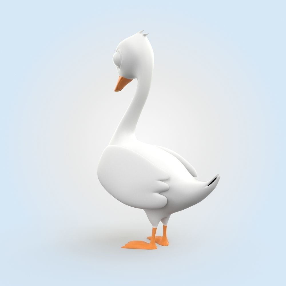 Cartoon Swan 3D model_2