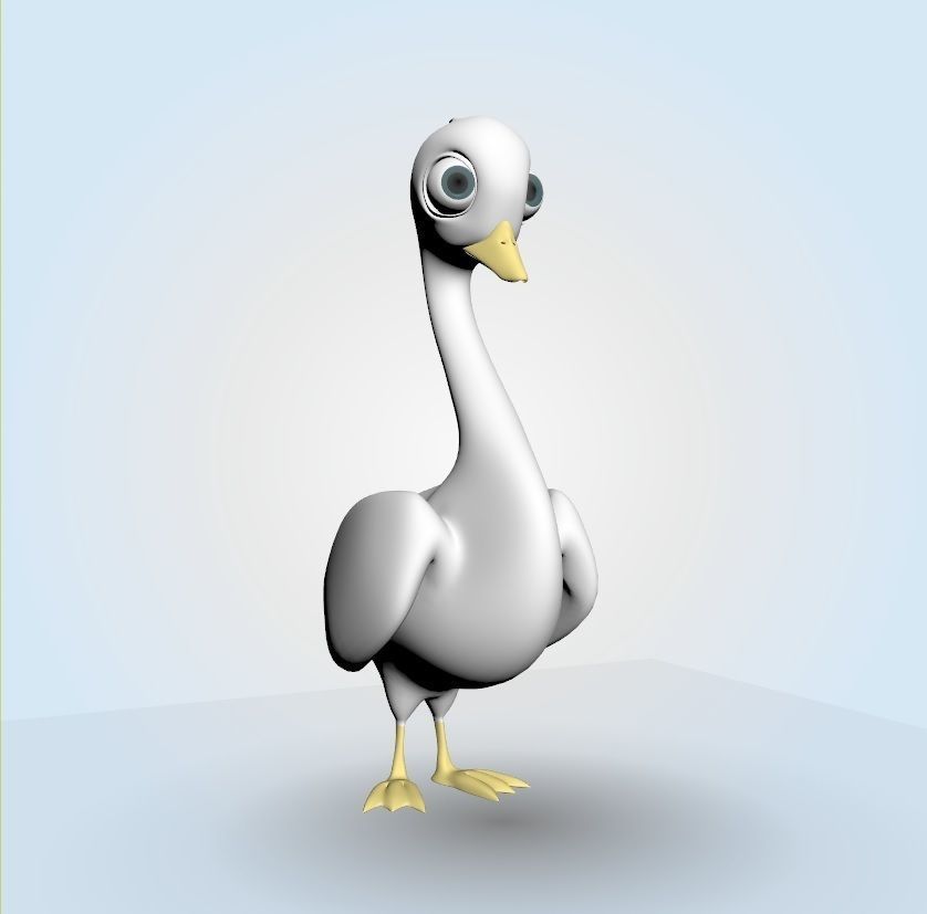 Cartoon Swan 3D model_5
