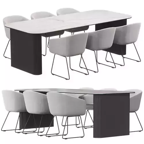 Upholstered armchair Juri Dining table