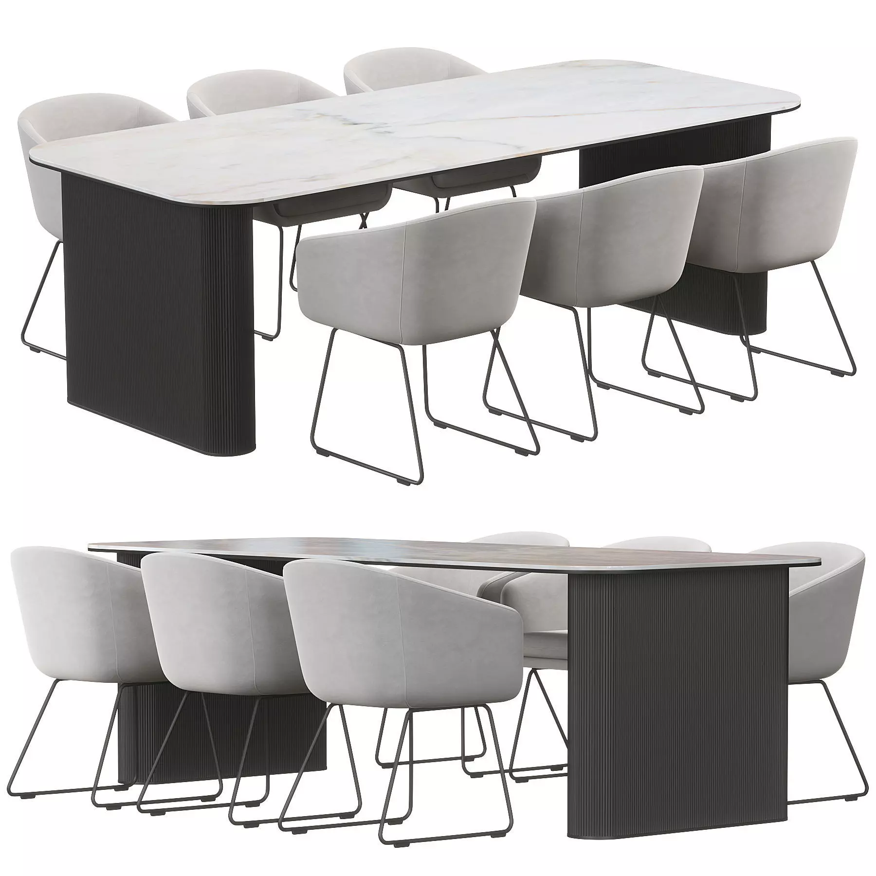 Upholstered armchair Juri Dining table 3D model