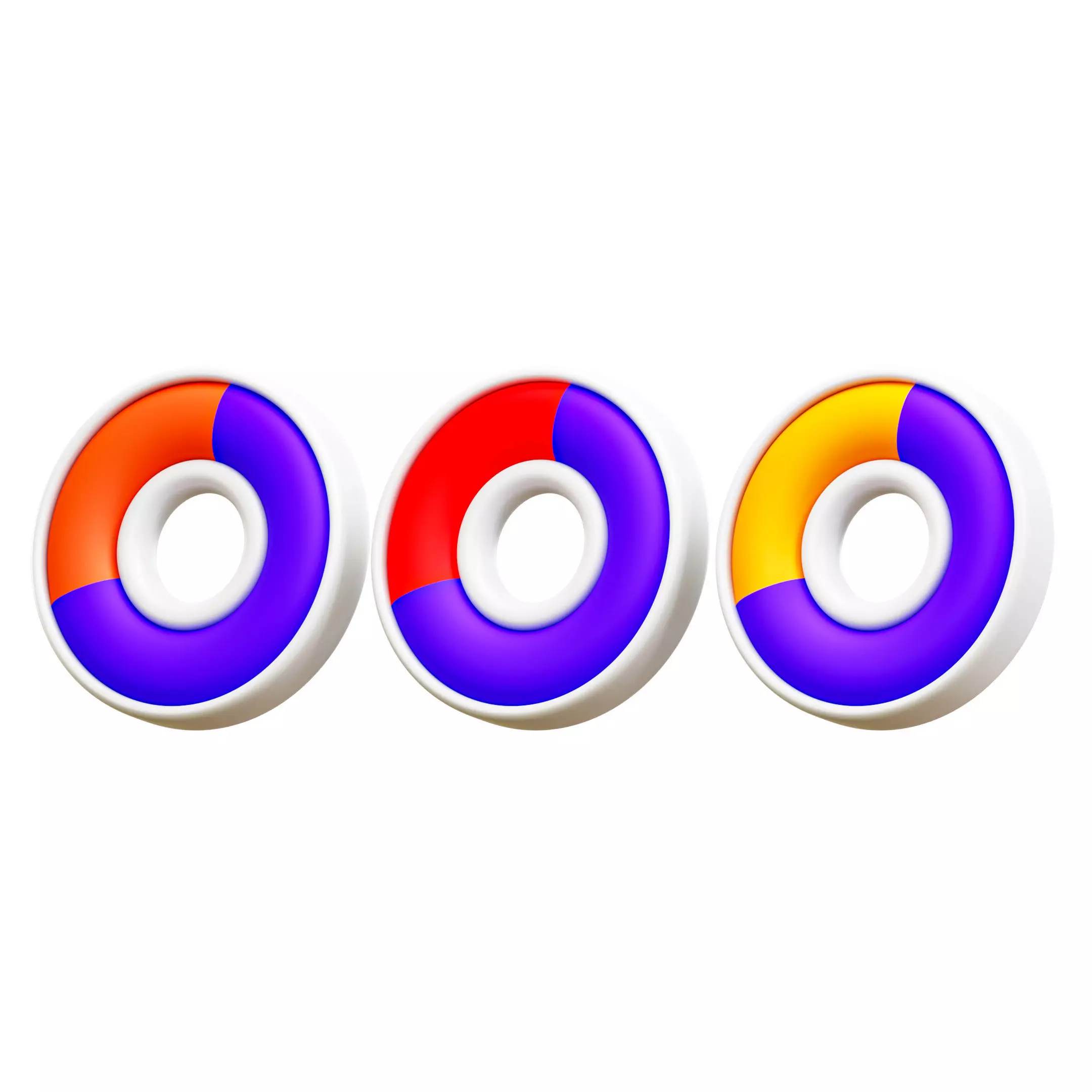 Pie Chart Infographic Low-poly 3D model_0