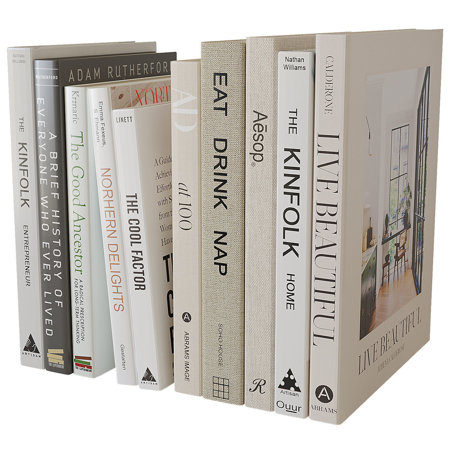 Books set on interior design 3D model_6