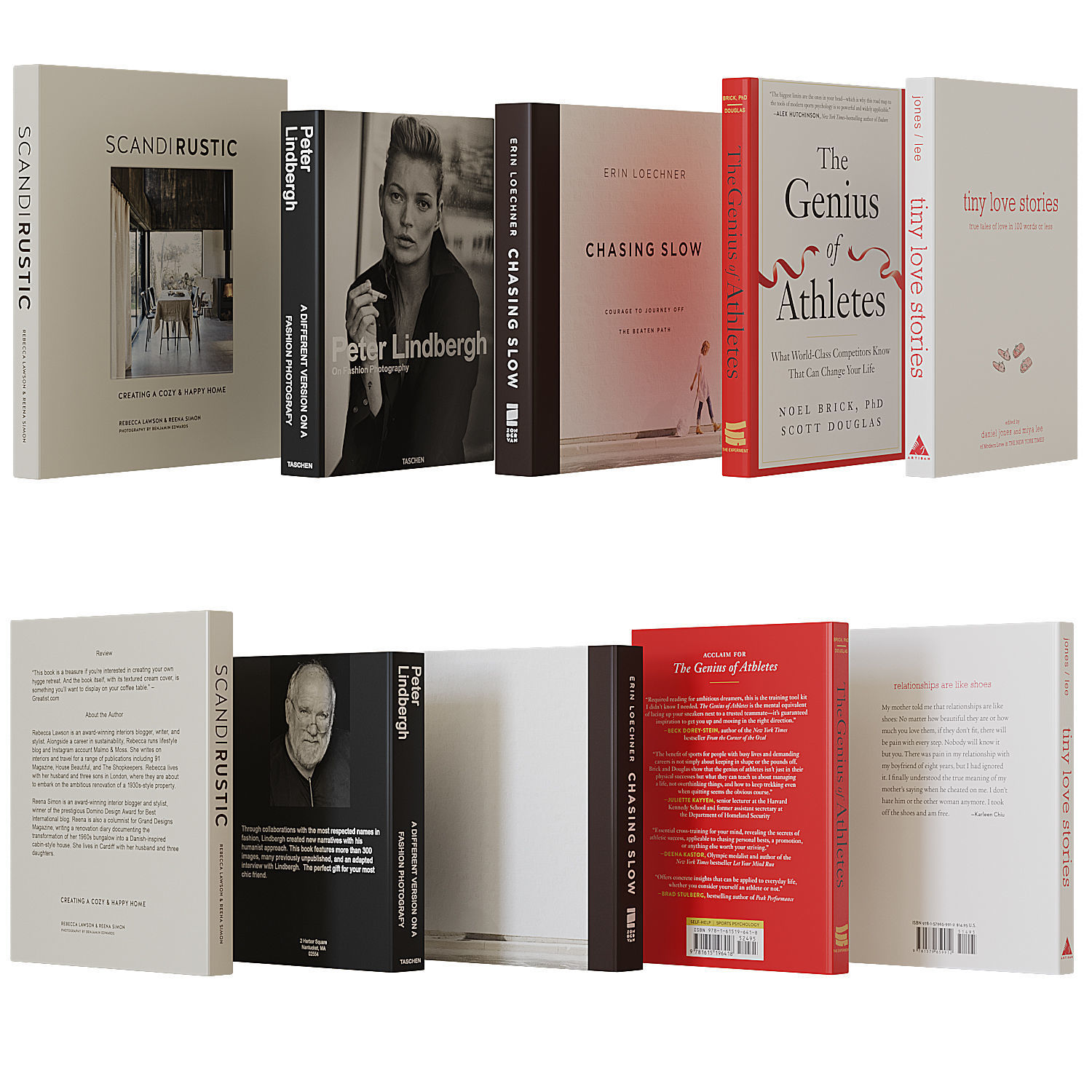 Books set on interior design 3D model_3