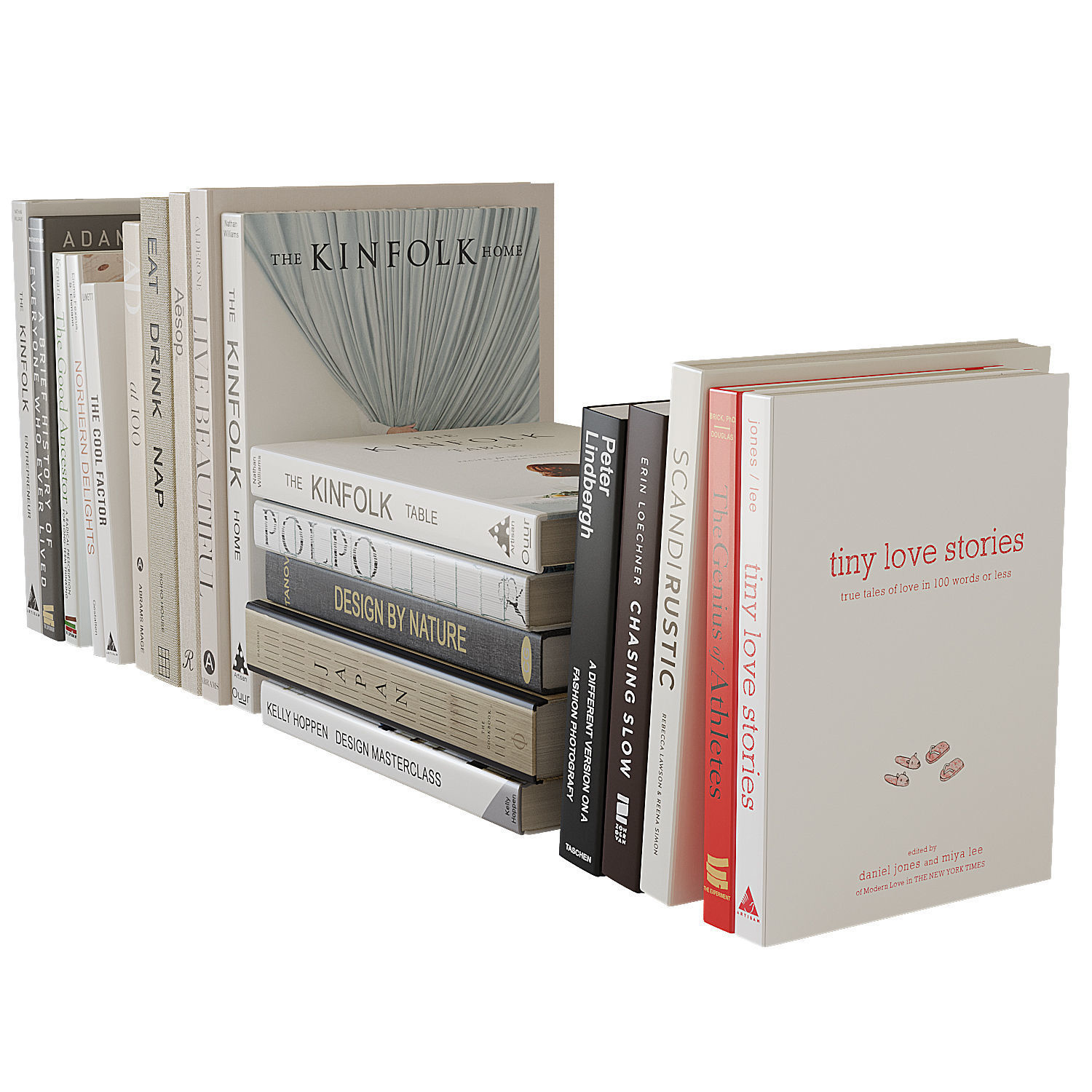 Books set on interior design 3D model_7