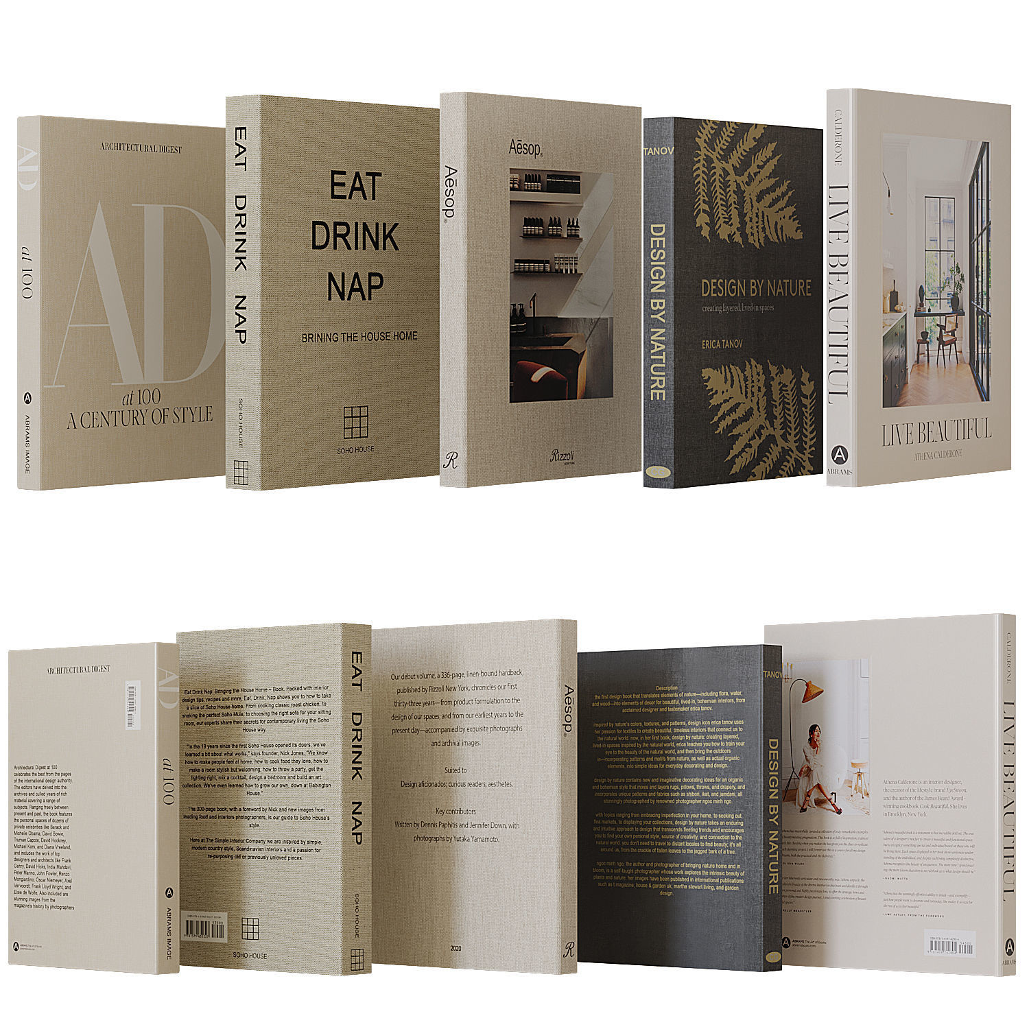 Books set on interior design 3D model_4