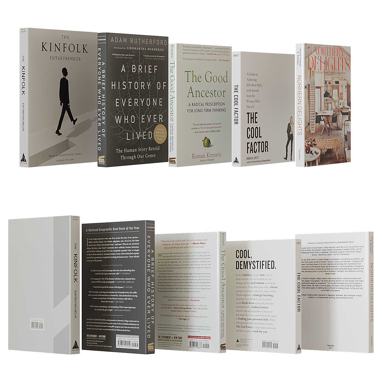 Books set on interior design 3D model_1