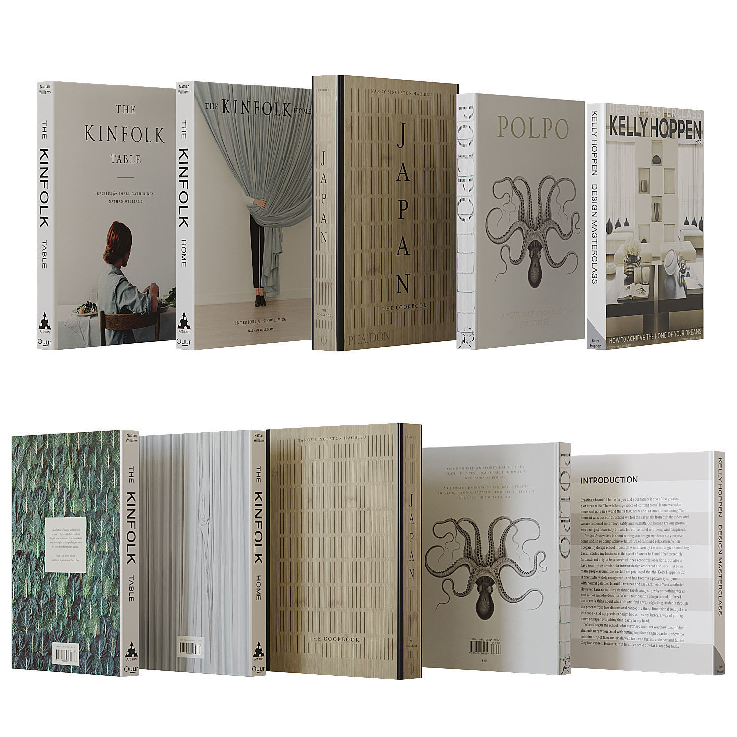 Books set on interior design 3D model_2