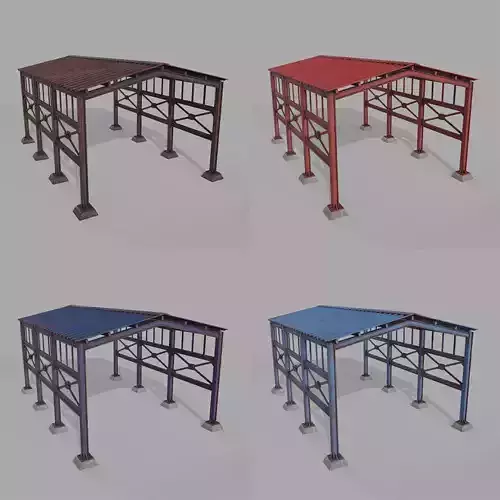 Steal Canpoy Low-poly 3D model