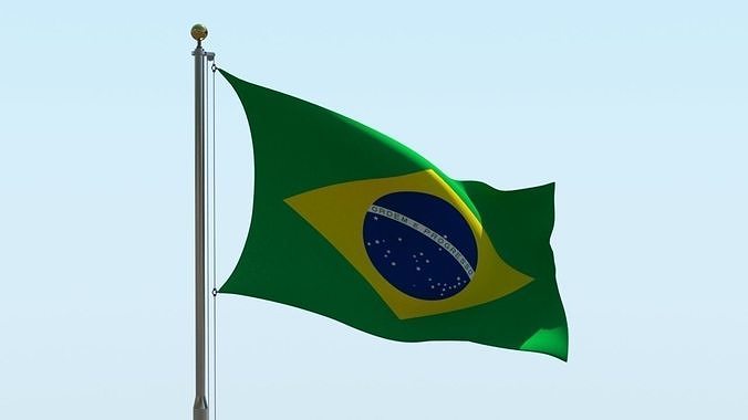 Animated Brazil Flag  3D model