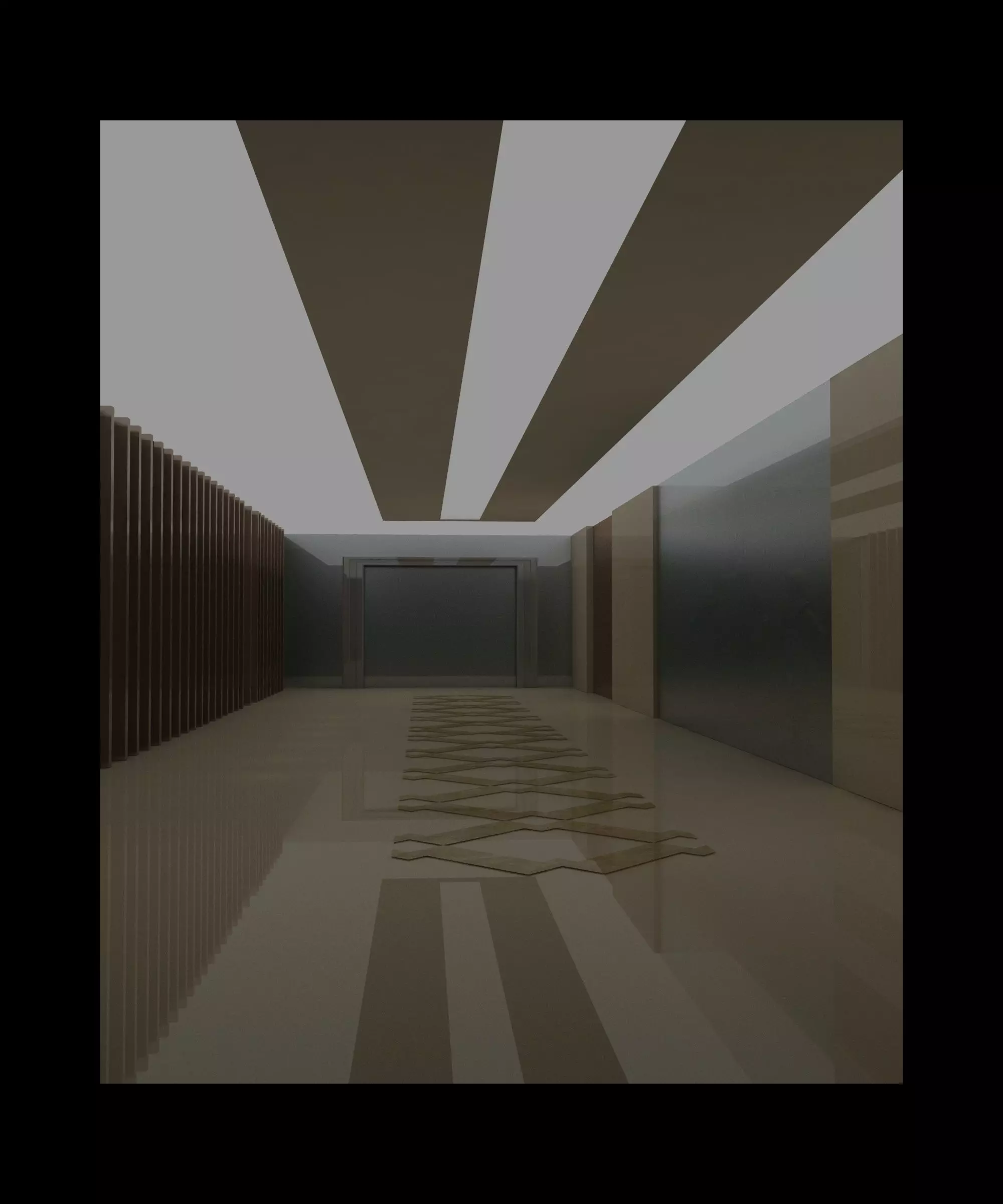 costume empty hallway with light shining Free 3D model