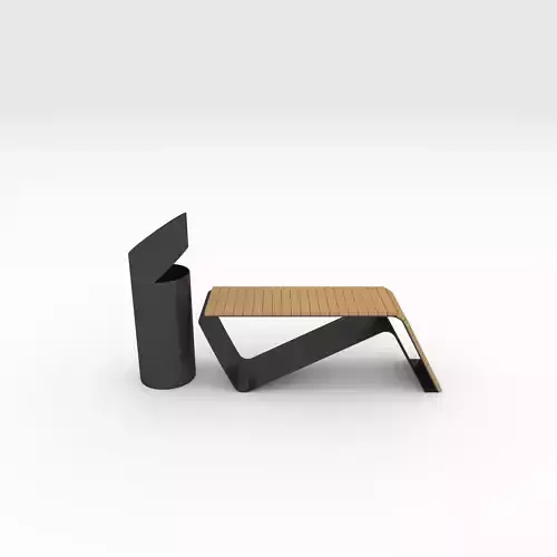 Bench Park 23 Low-poly 3D model