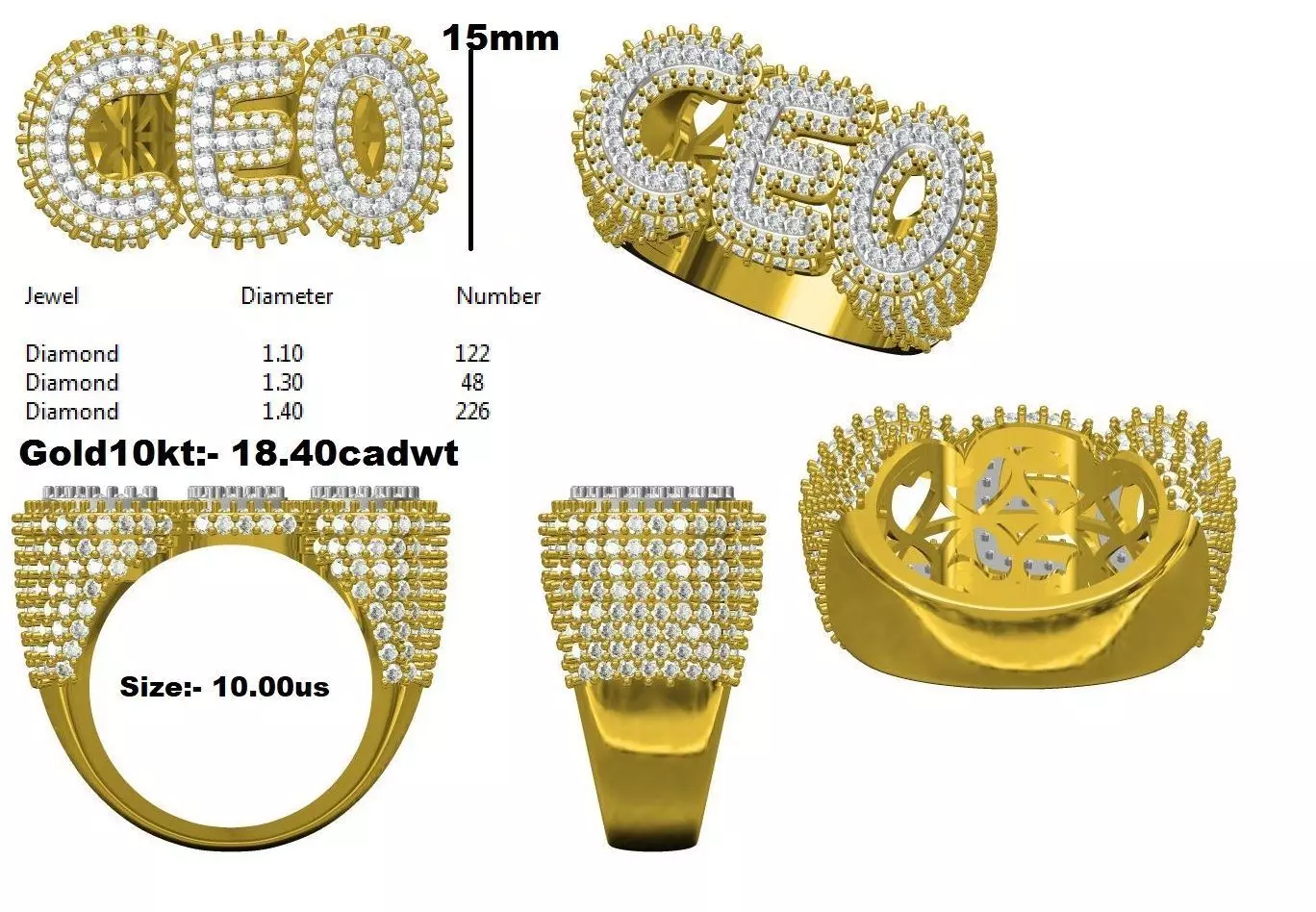 Hip Hop CEO Ring 3D print model