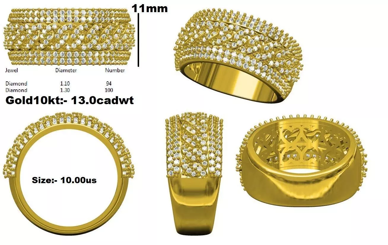Hip Hop cuban Ring 3D print model