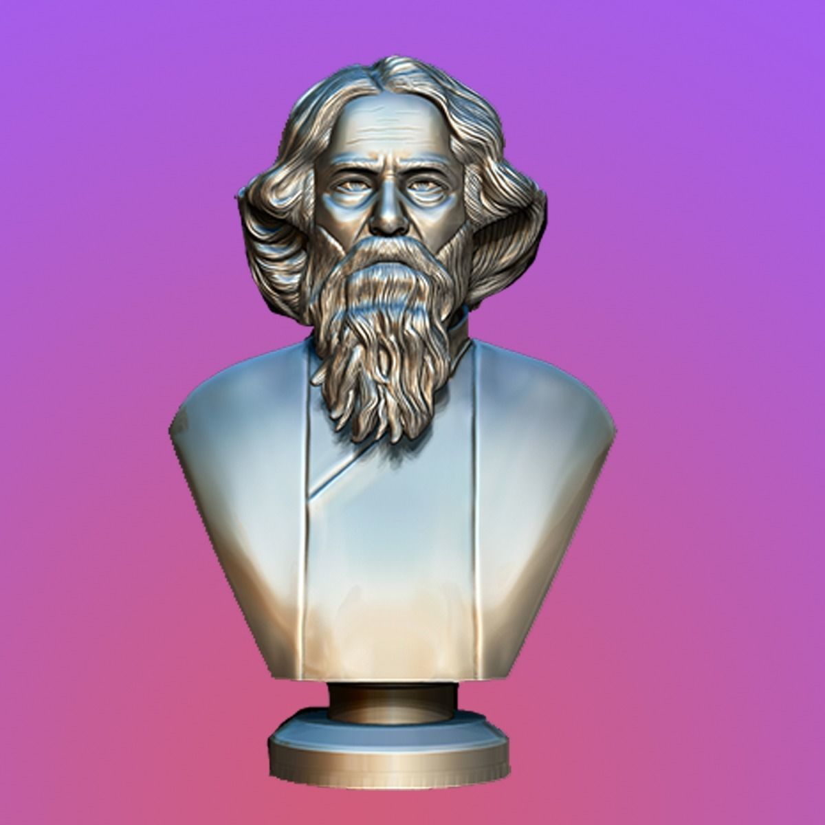 3D bust Model of Rabindranath TAGORE 3D print model_5