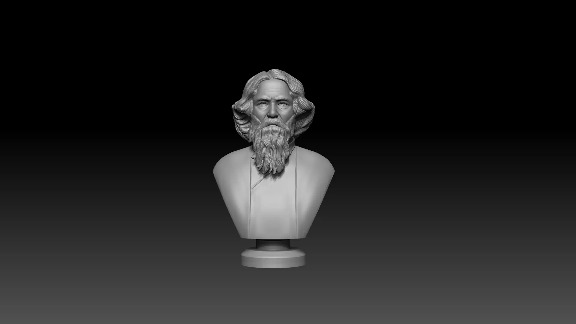 3D bust Model of Rabindranath TAGORE 3D print model_0