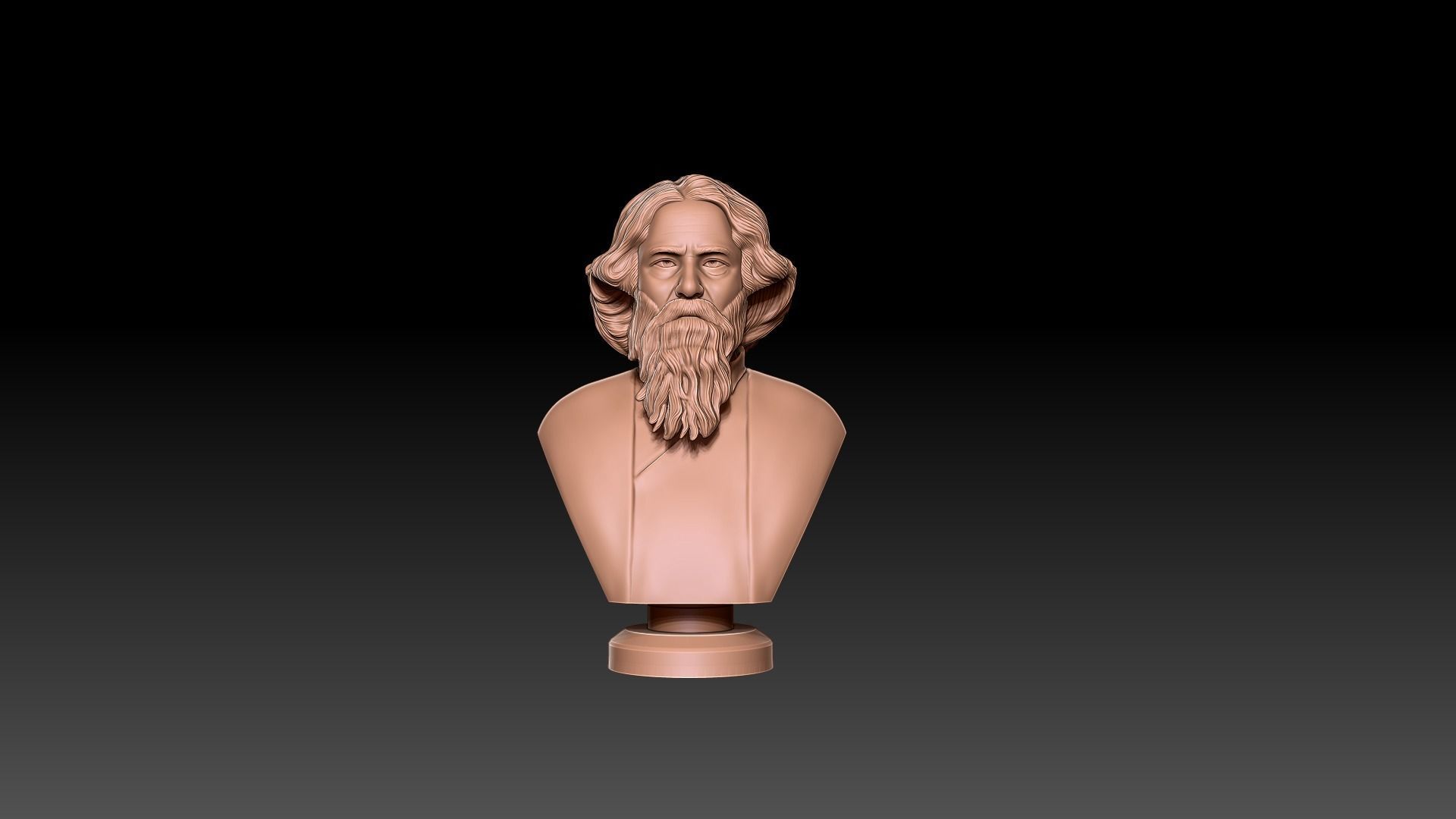 3D bust Model of Rabindranath TAGORE 3D print model_2