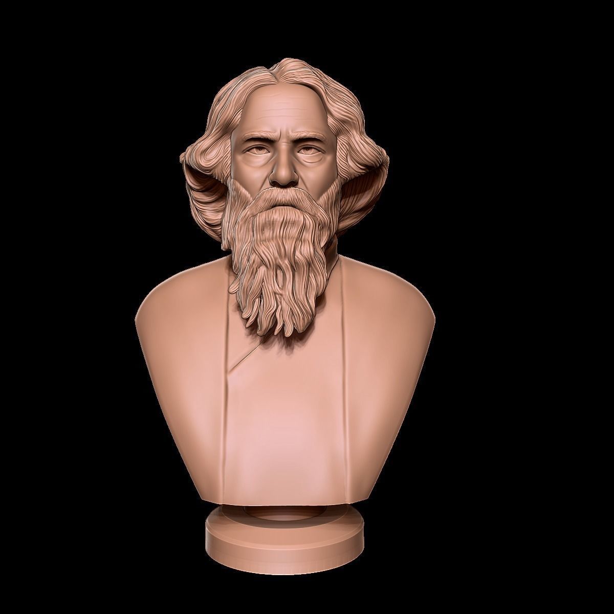 3D bust Model of Rabindranath TAGORE 3D print model_6