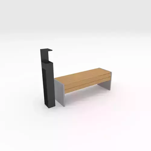 Bench Park 24 Low-poly 3D model